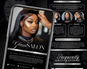 Acuity Scheduling Template, Hair Stylist Acuity Scheduling Template, Hair Stylist Branding, Hairstylist Website, Acuity Canva Template