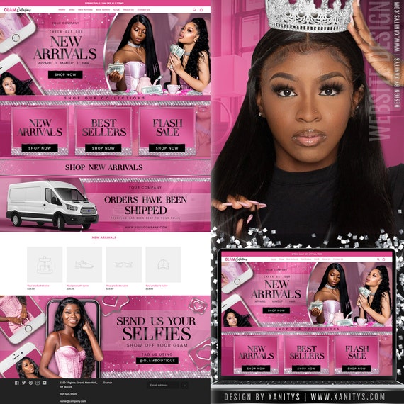 Hair Website Design Clothing Boutique Website Makeup Website - Etsy Hair Website Design Clothing Boutique Website Makeup Website - Etsy