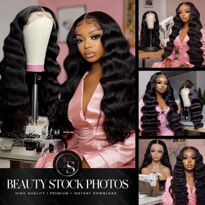 Hair Website Stock Photos, Wig Maker Photos, Hairstylist Website Model, Black Woman Stock Photos, Wig Flyer Model, Hair Model Images