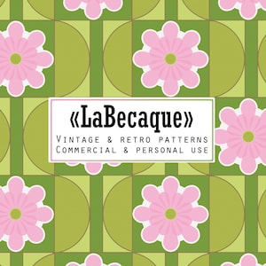 60s/70s Space age flower wallpaper pattern, digital paper, seamless pattern, commercial use
