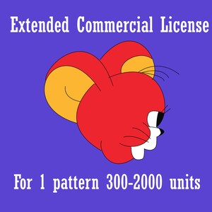 Extended commercial license 1 pattern 300-2000 units