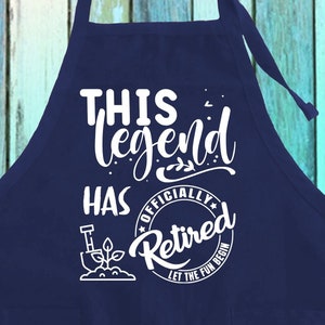 This Legend Has Officially Retired, Let The Fun Begin Funny Saying Chef Kitchen Apron| Retirement Funny Retired Chef Kitchen Gifts Apron