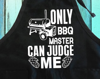 Delantal BBQ Master: Delantal de parrilla de mezcla de algodón con bolsillos