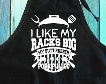 Funny BBQ Grilling Apron: I Like My Racks Big