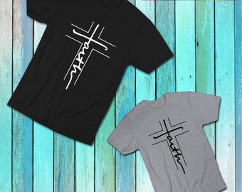 Jesus Cross Faith Christian Shirt| Jesus Cross T-Shirt| Church Cross Tee| Jesus Cross Church Gift Unisex Adult & Youth Kid Crew Neck T-Shirt