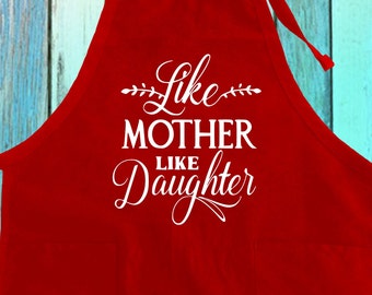 Mother Daughter Apron Set | Matching Chef Aprons, Cotton Blend