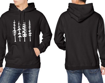 Pine Tree Graphic Hoodie: Unisex Mountain Pullover