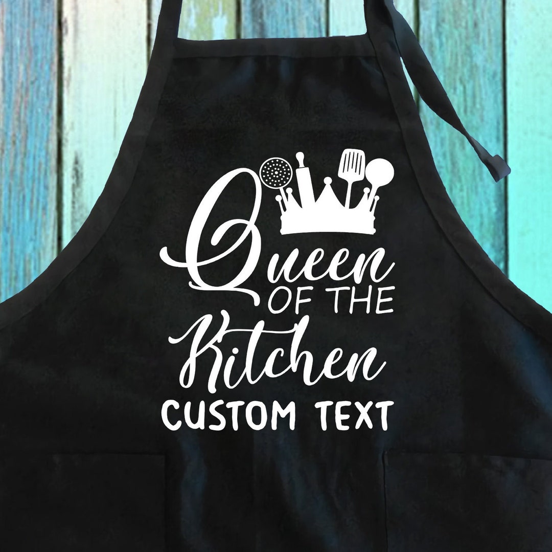 Personalized Queen Apron| Queen of the Kitchen Funny Apron W/ Pockets ...