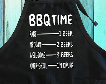 Delantal BBQ Time: Divertido regalo para asar con bolsillos