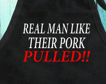 Funny BBQ Apron with Pockets: Meat Lover Grilling Gift