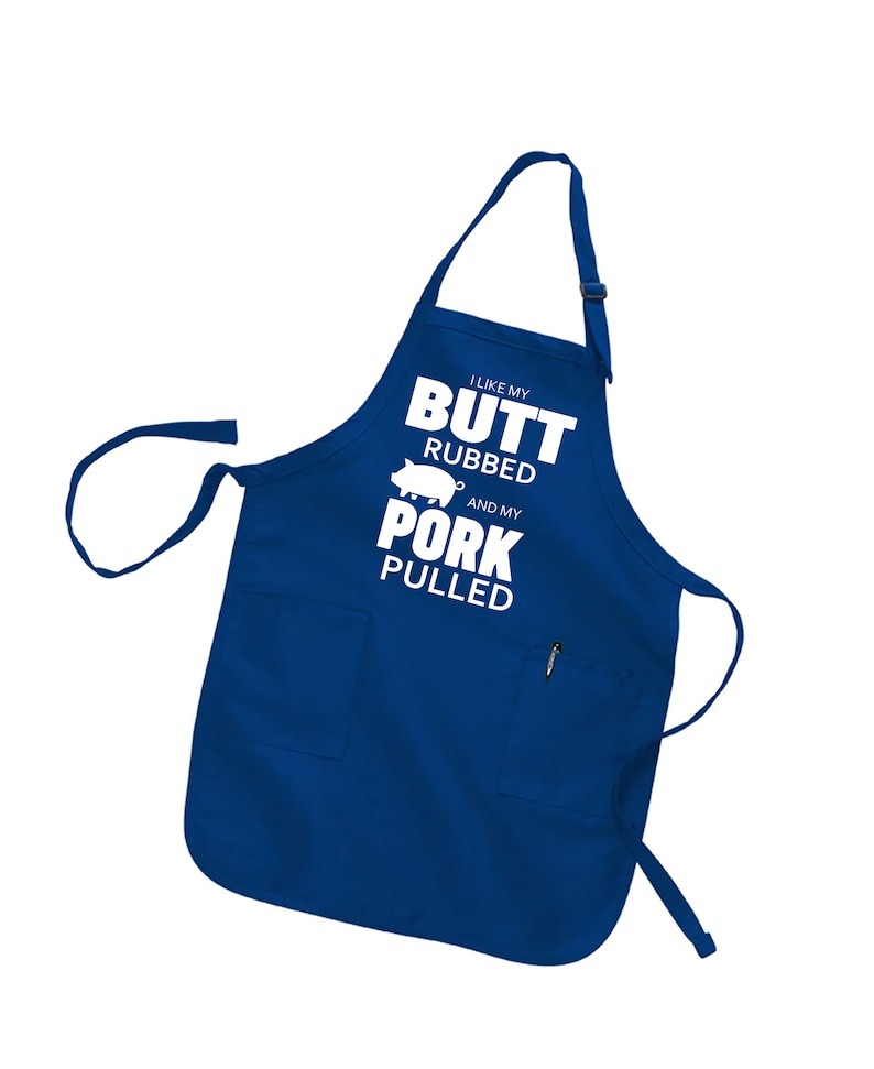 Butt Rubbed Pork Pulled Apron: BBQ Meat Lover Gift Blue