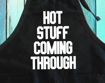 Delantal de cocina divertido: regalo para los amantes de las cosas calientes, mezcla de algodón y poliéster