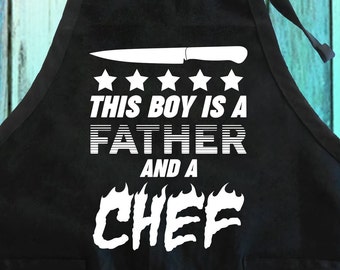 Divertente grembiule da chef a cinque stelle: regalo per la festa del papà con tasche