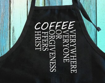 Delantal Cristo del Café: Perdón en todas partes, regalo para los amantes del café