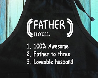 Divertente grembiule da barbecue "Father Noun": regalo per papà, papà, papà