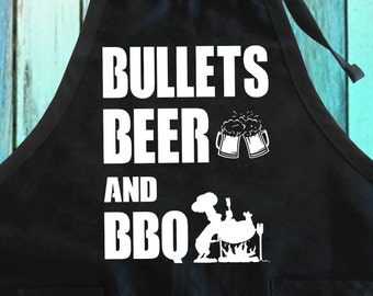 Bullets Beer BBQ Apron | Funny Grilling Gift