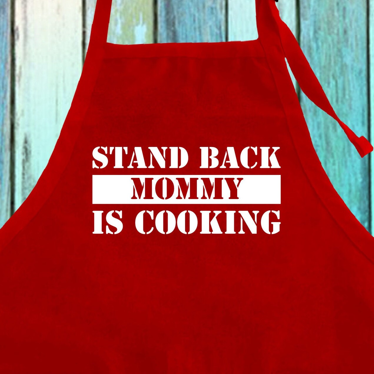 Stand Back Mommy Is Cooking Funny Apron w/ Pockets| Chef Mother Cooking Apron| Chef Mom Is Cooking Apron Mother's Day Gift Apron w/ Pockets