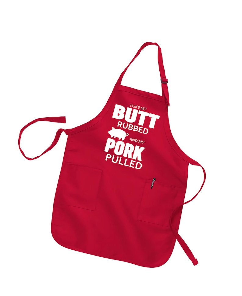 Butt Rubbed Pork Pulled Apron: BBQ Meat Lover Gift Red