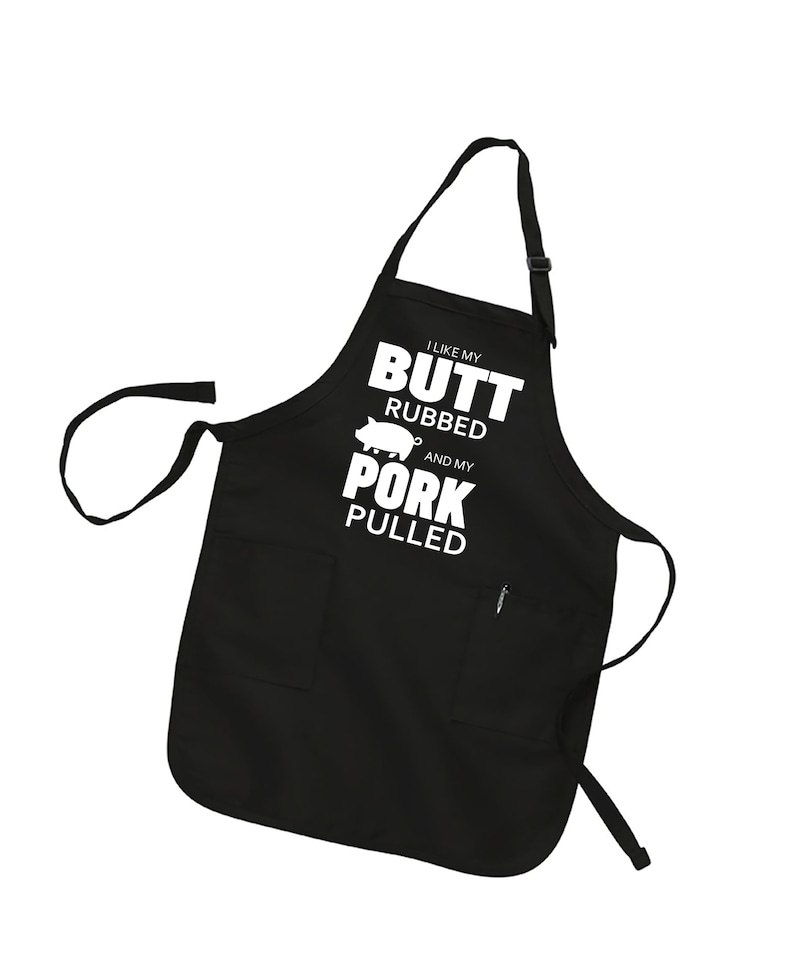 Butt Rubbed Pork Pulled Apron: BBQ Meat Lover Gift Black