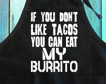 Funny Burrito Apron: Novelty Cooking BBQ Gift with Pockets