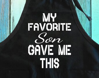 Delantal de cocina divertido: regalo de mi hijo favorito, delantal para barbacoa