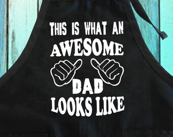 Delantal para papá / Regalo de chef con bolsillos