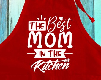 Mom Apron | Funny Kitchen Gift, Cotton Polyester Blend