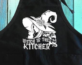 Witch In The Kitchen Apron: Halloween Cooking BBQ Full-Length Apron