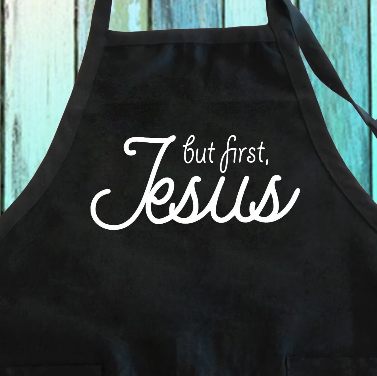 Religious Aprons But First Jesus Christian Religious Apron W/ Pockets| Church Christian ...