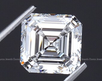 3.03 Carat Asscher Cut Lab Diamond / F Color Lab Grown Diamond For Jewelry Making / Asscher CVD Diamond Engagement Ring / Certified Diamond