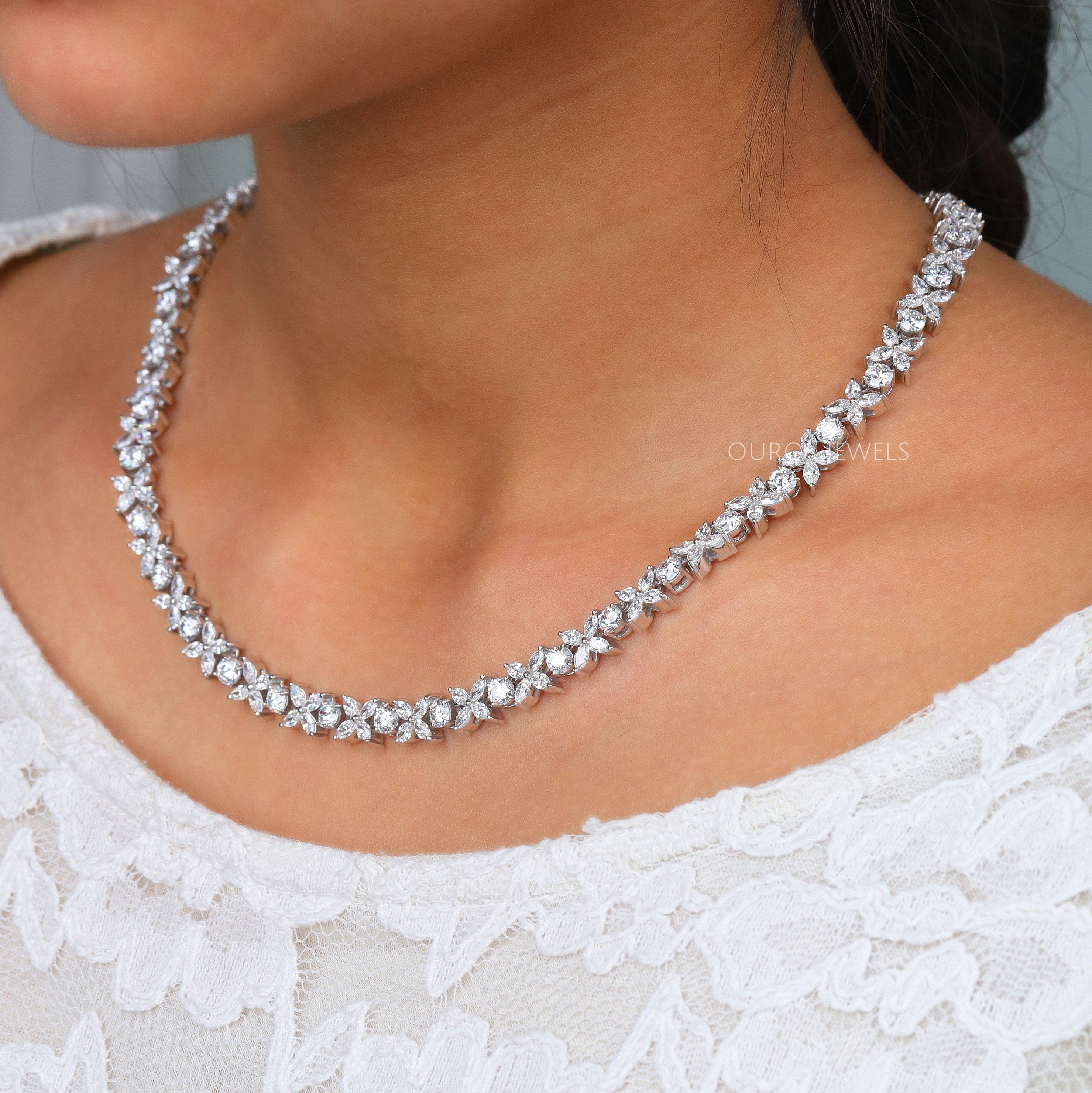 Lab diamond best sale choker