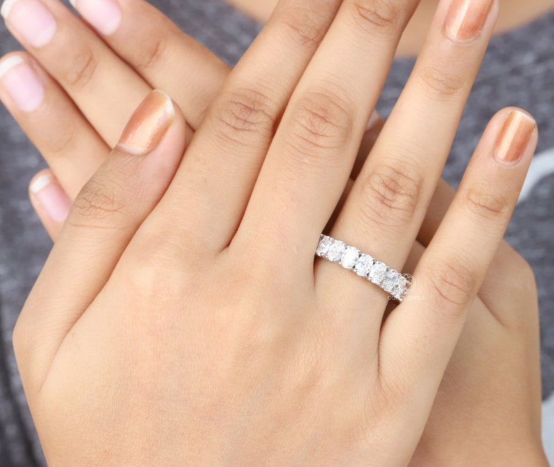 Oval LabGrown Diamond Wedding Band/ Classic Full Eternity Etsy