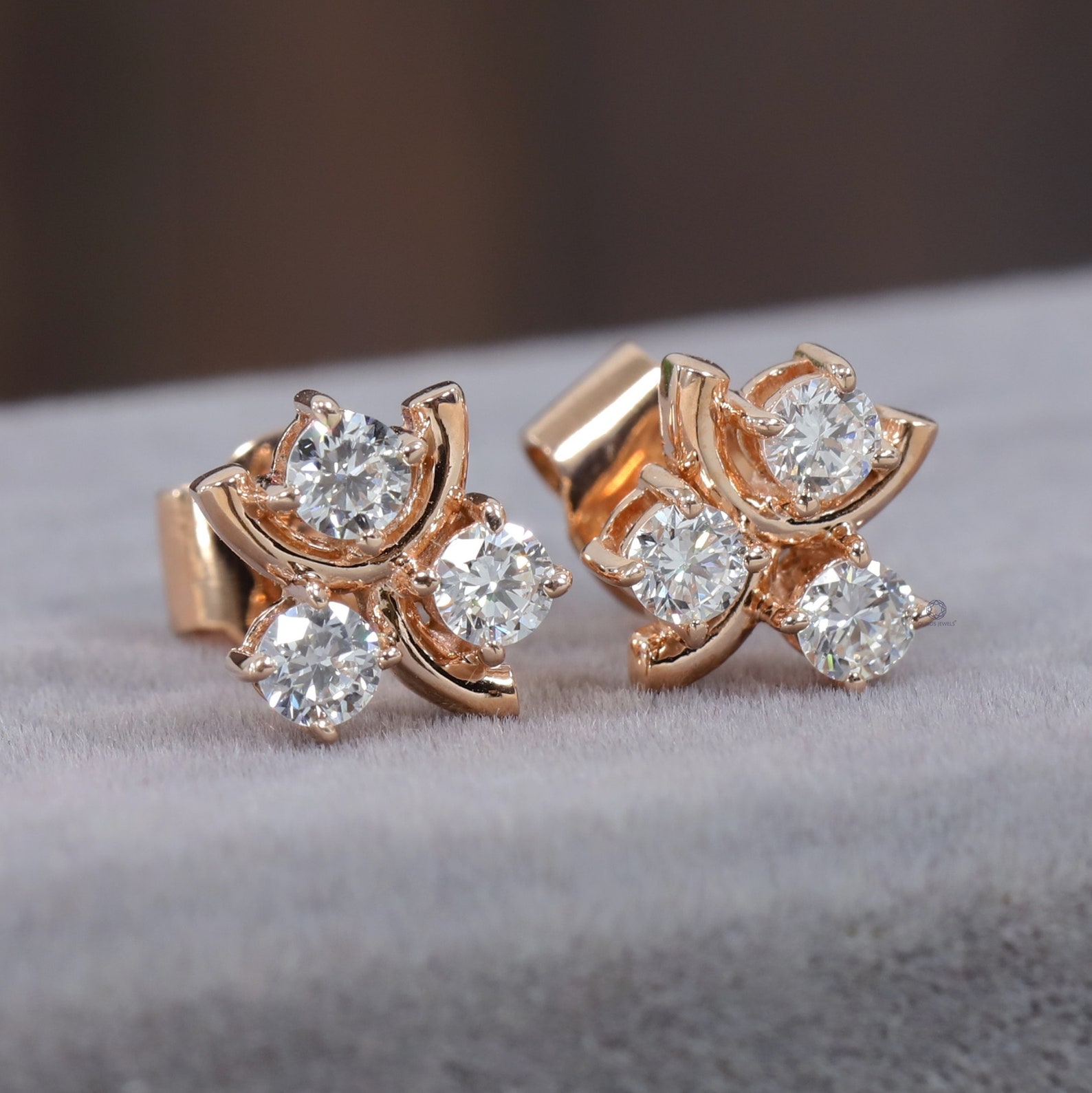 3.00 MM Round Stud Diamond Earrings / LabGrown Diamond Etsy