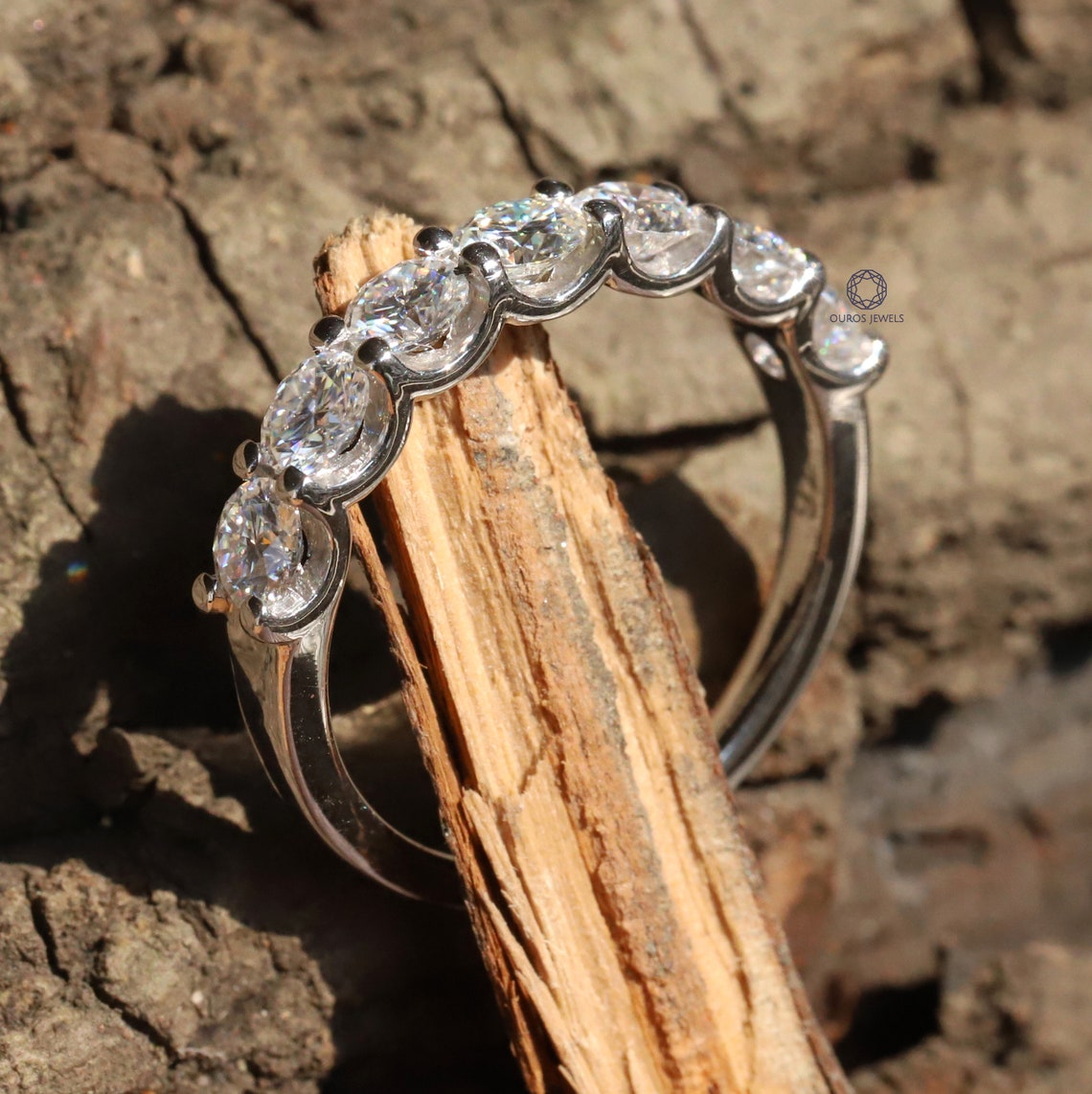 7 Stone Round Lab Grown Wedding Band/ Round Lab Grown Diamond Etsy