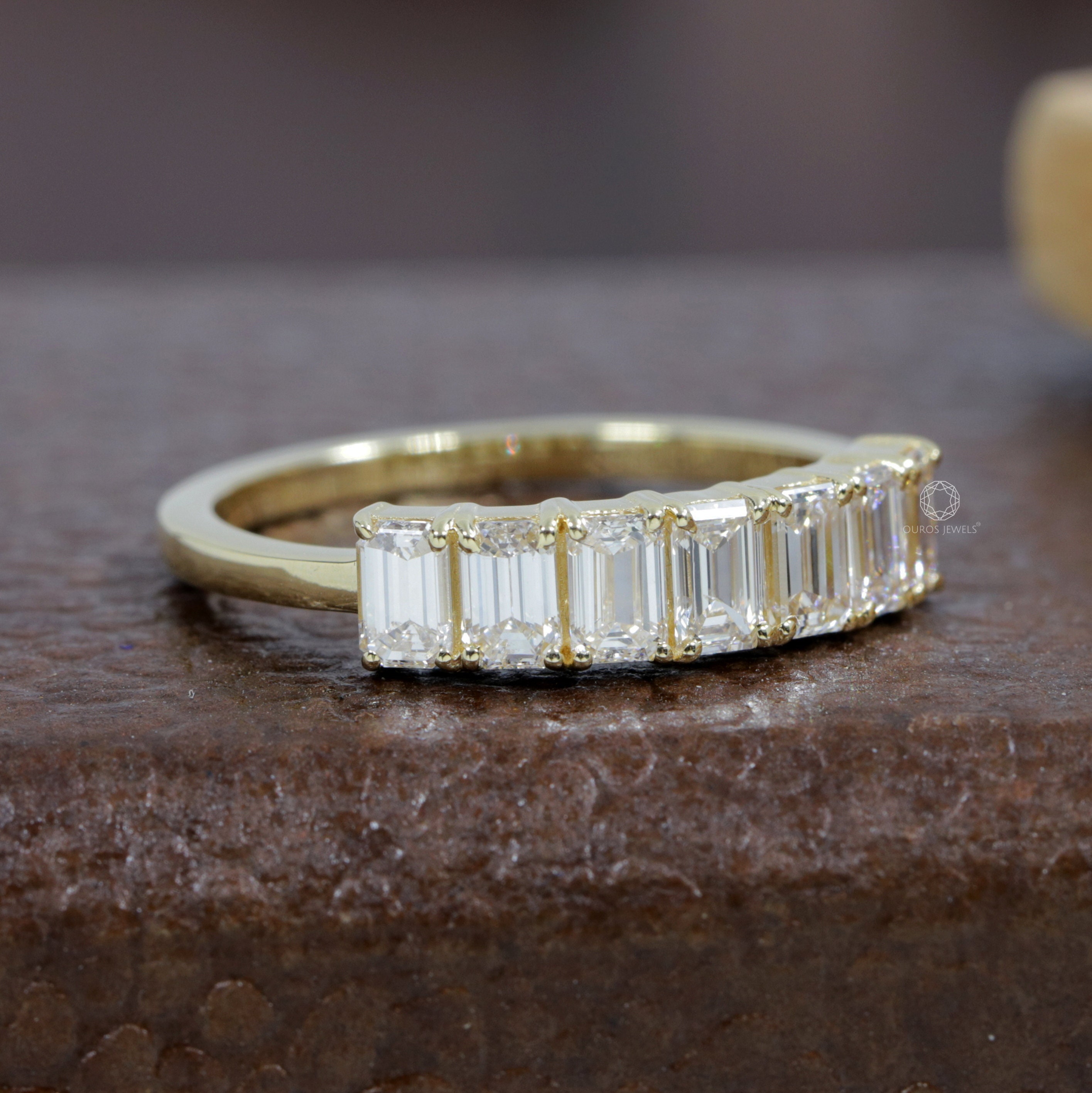 7 Stone Emerald Diamond Eternity Band/ Lab Grown Eternity Etsy