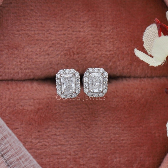 2.40 CTW DEW Radiant Forever One Moissanite Leverback Earrings 14K White  Gold | Charles & Colvard