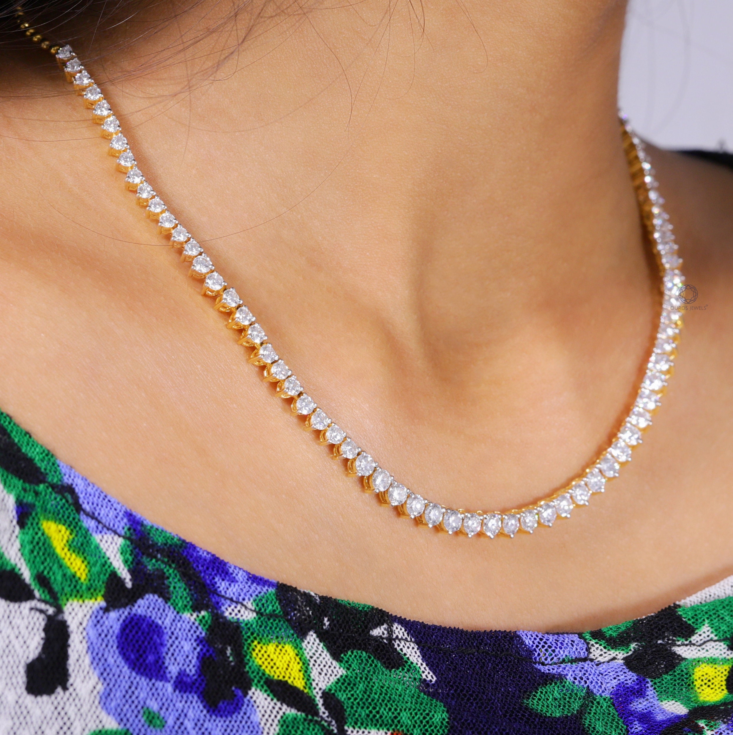 tennis necklace lab diamonds