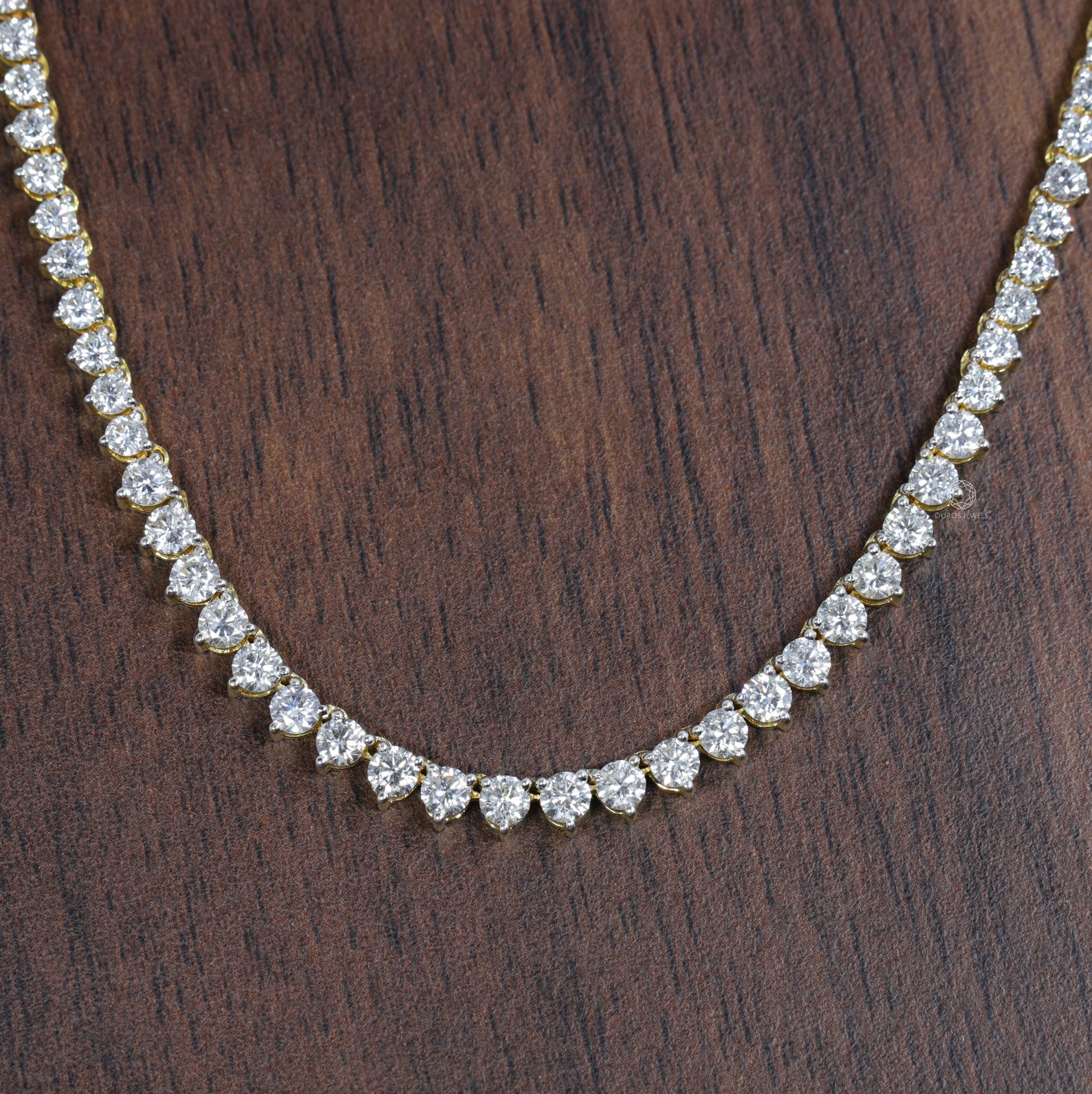 Lab Created Diamond Necklace / Wedding Tennis Chain Necklace Etsy