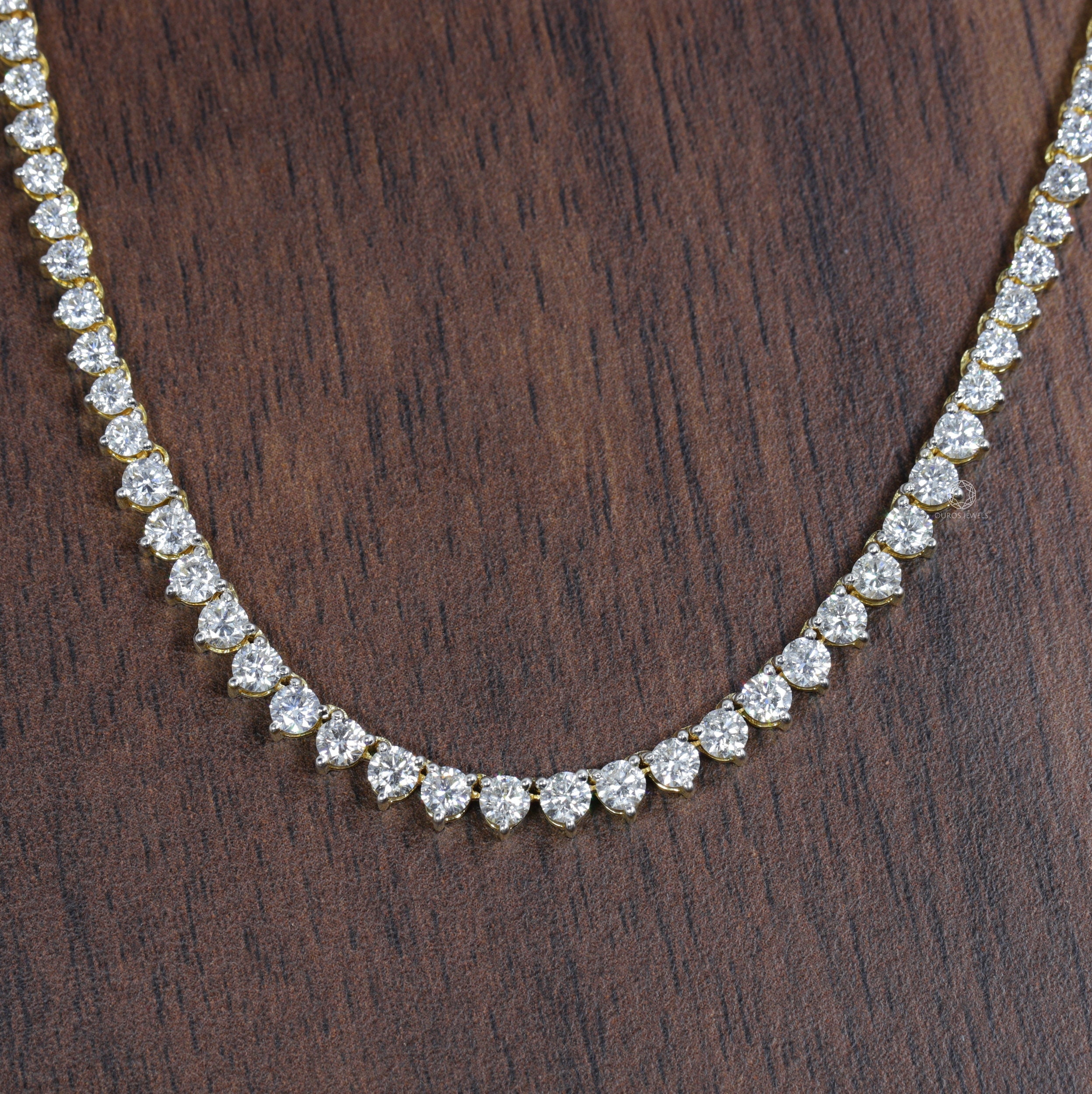 Lab Created Diamond Necklace / Wedding Tennis Chain Necklace Etsy