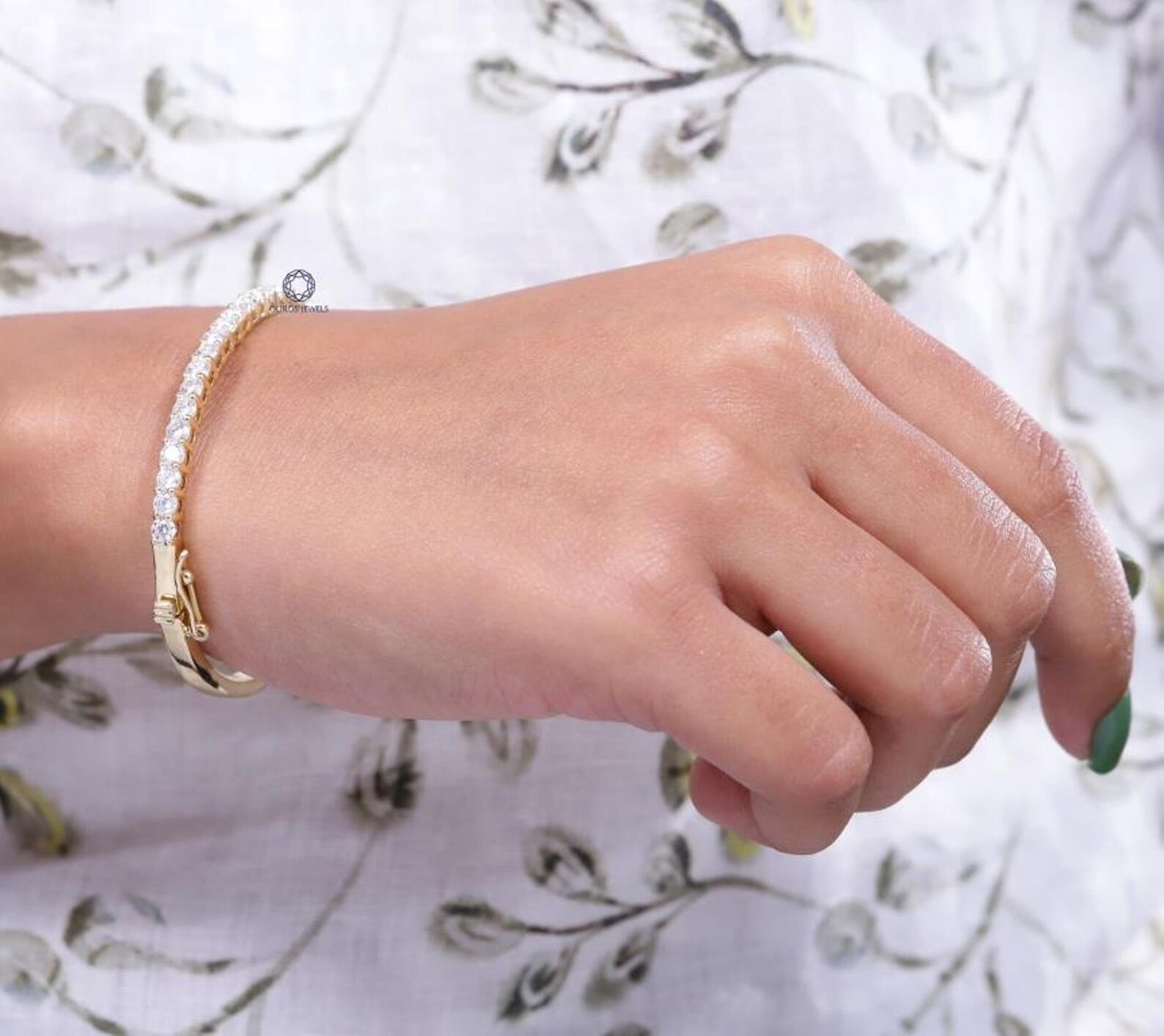 Lab Grown Round Diamond Bangle /14KT Yellow Gold Bangle / Etsy