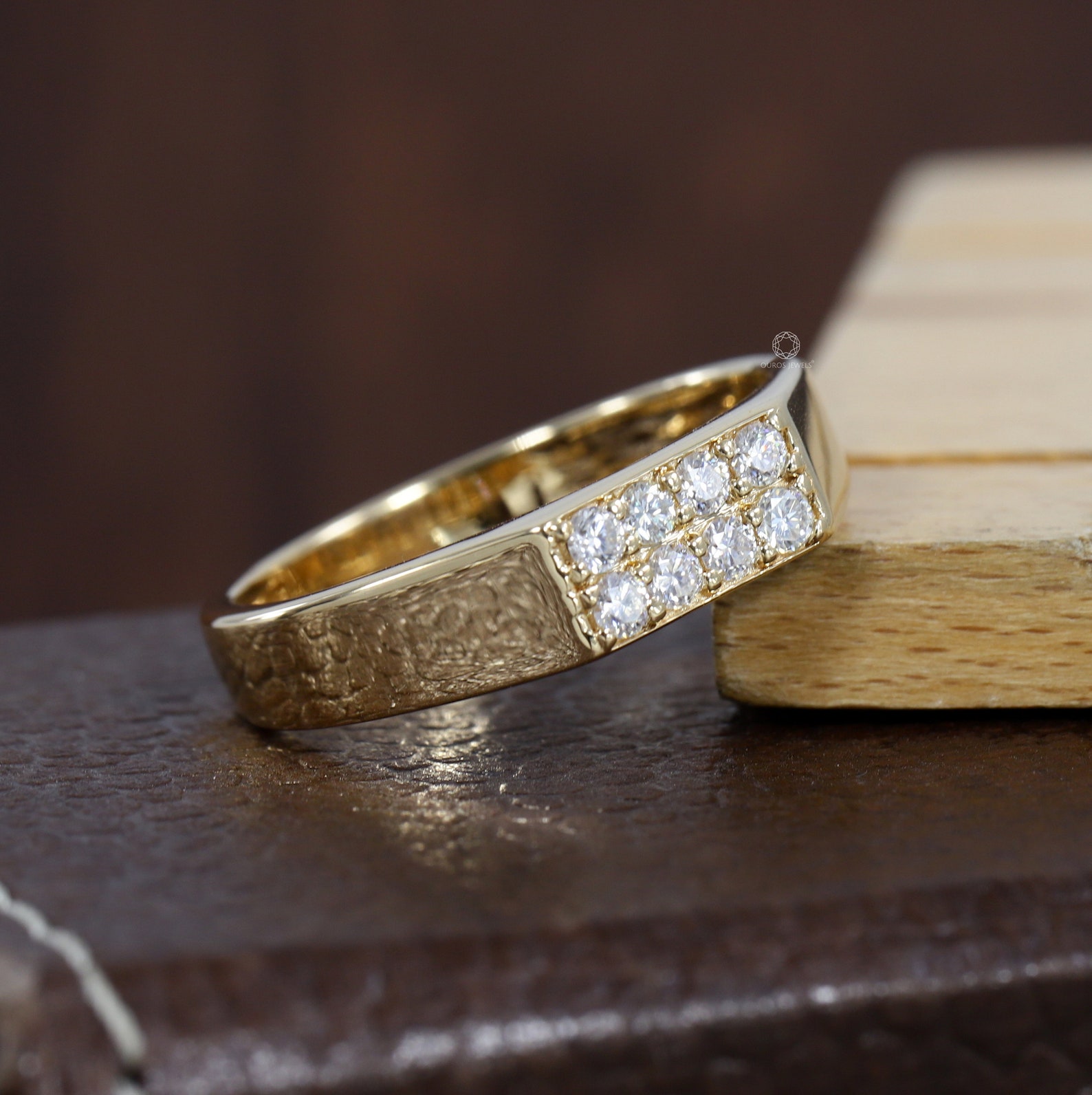 Round Diamond Promise Ring / 18KT Yellow Gold Men's Etsy