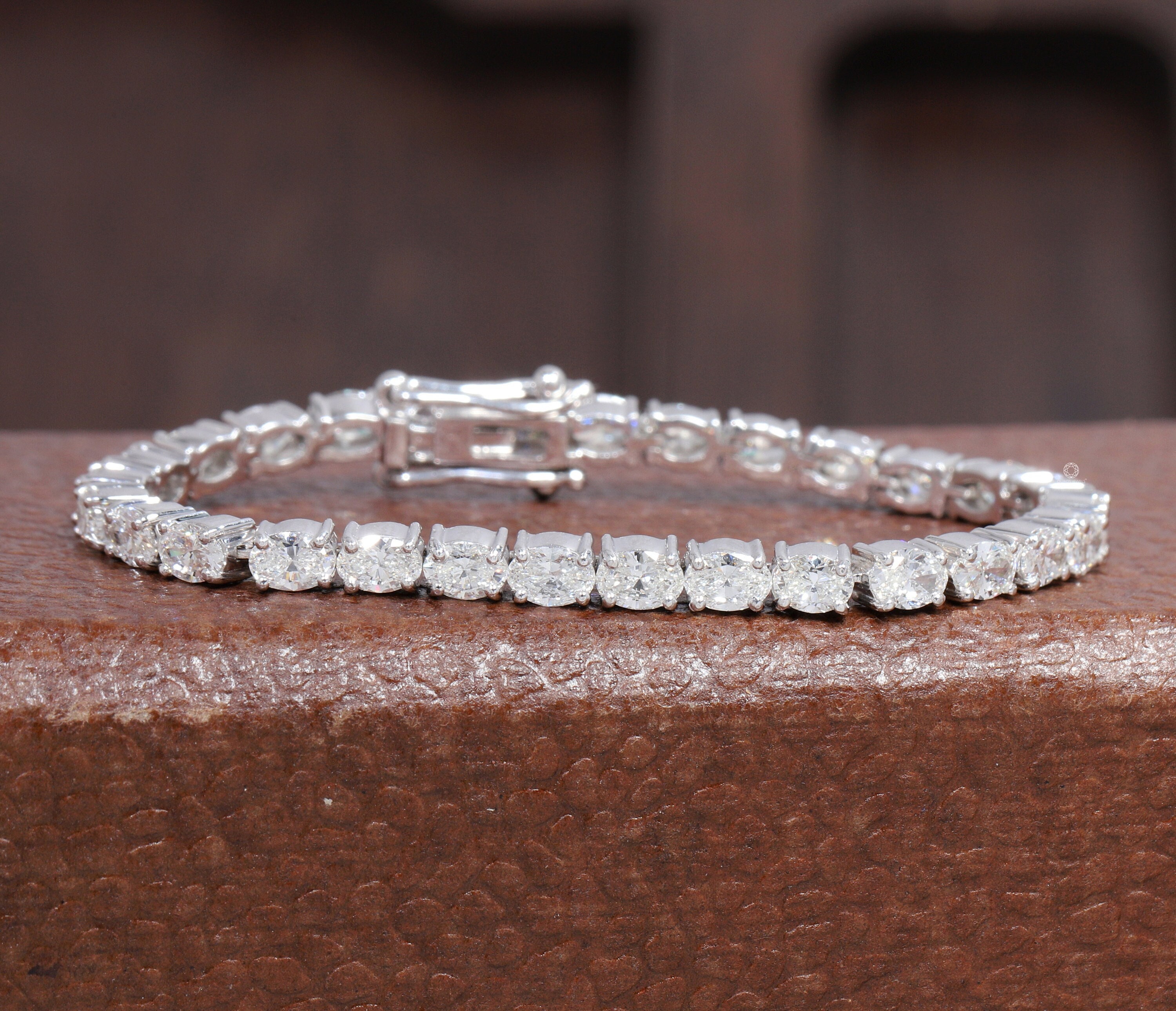 Oval diamond clearance tennis bracelet