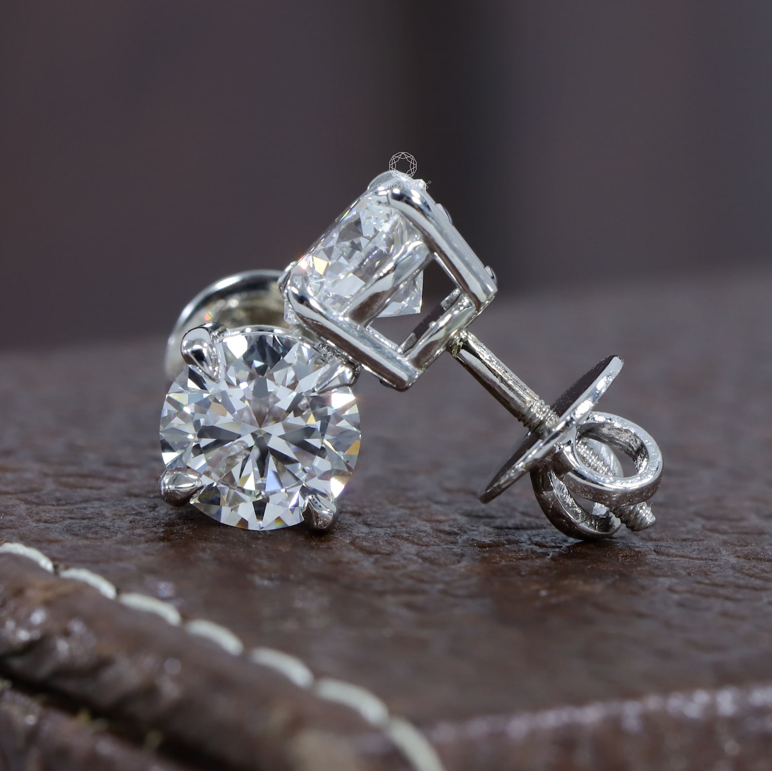 Lab Grown Diamond Studs / 4.00 TCW Round Cut Earrings / 950 Etsy