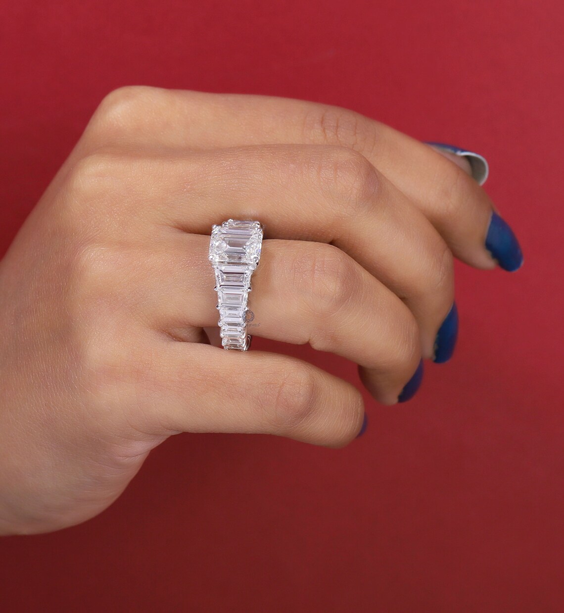 Step Cut Tapper Baguette Ring / Emerald Lab Grown Diamond Ring Etsy