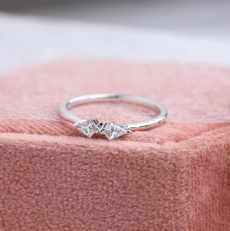 0.30 TCW Kite Cut Lab Grown Diamond Dainty Ring / Fancy Cut Etsy