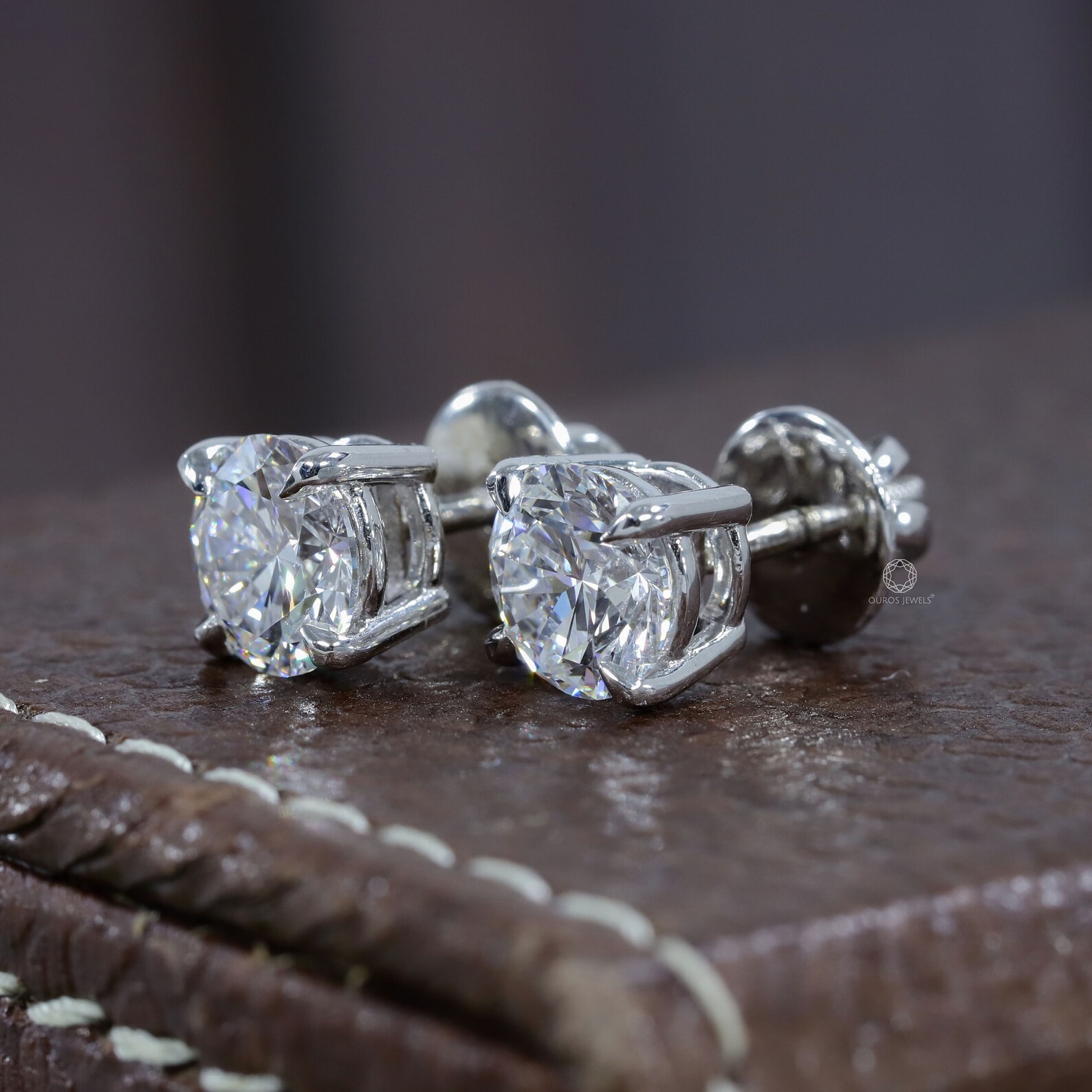 Lab Grown Diamond Studs / 4.00 TCW Round Cut Earrings / 950 Etsy