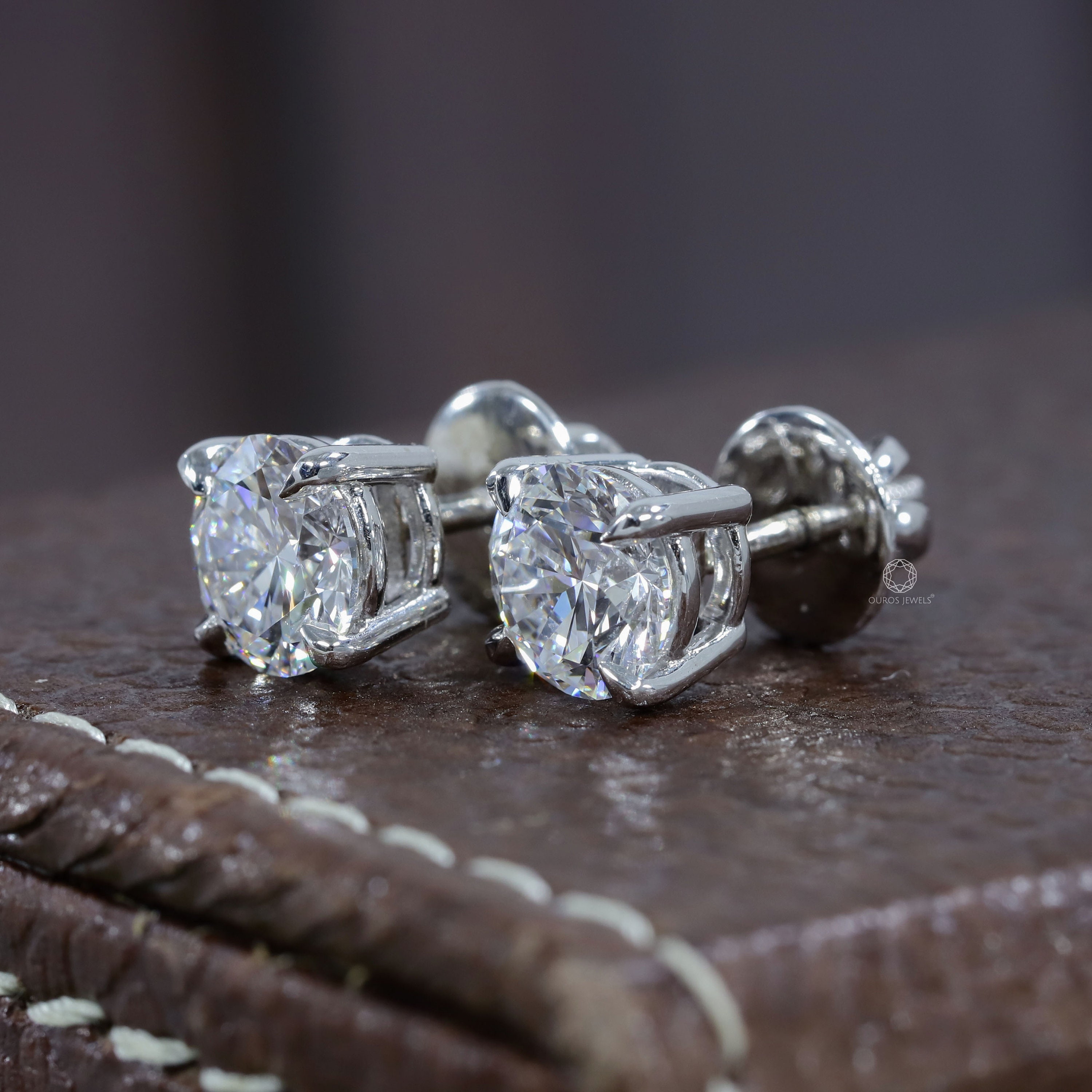 Lab Grown Diamond Studs / 4.00 TCW Round Cut Earrings / 950 Etsy