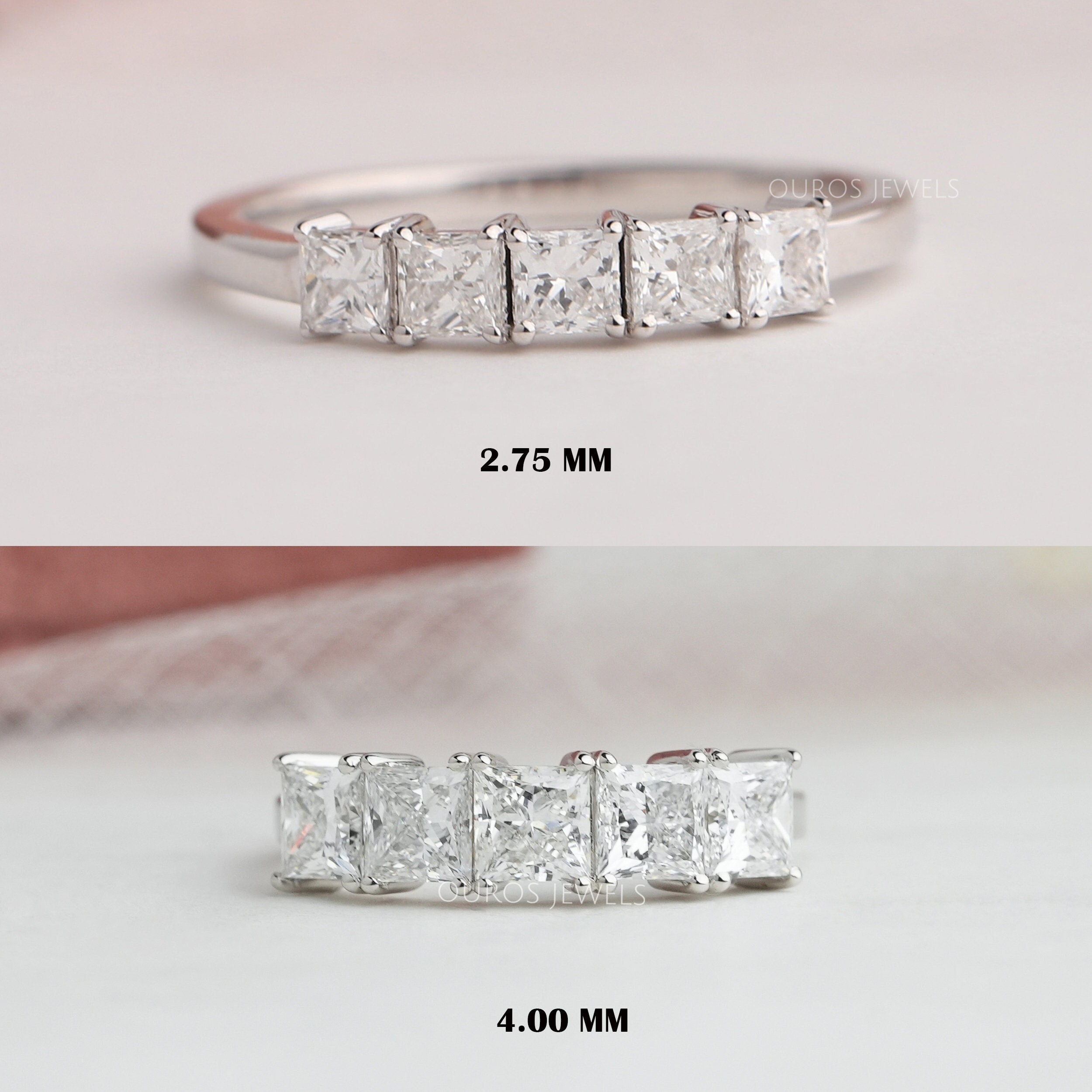 Five stone princess sale cut diamond ring