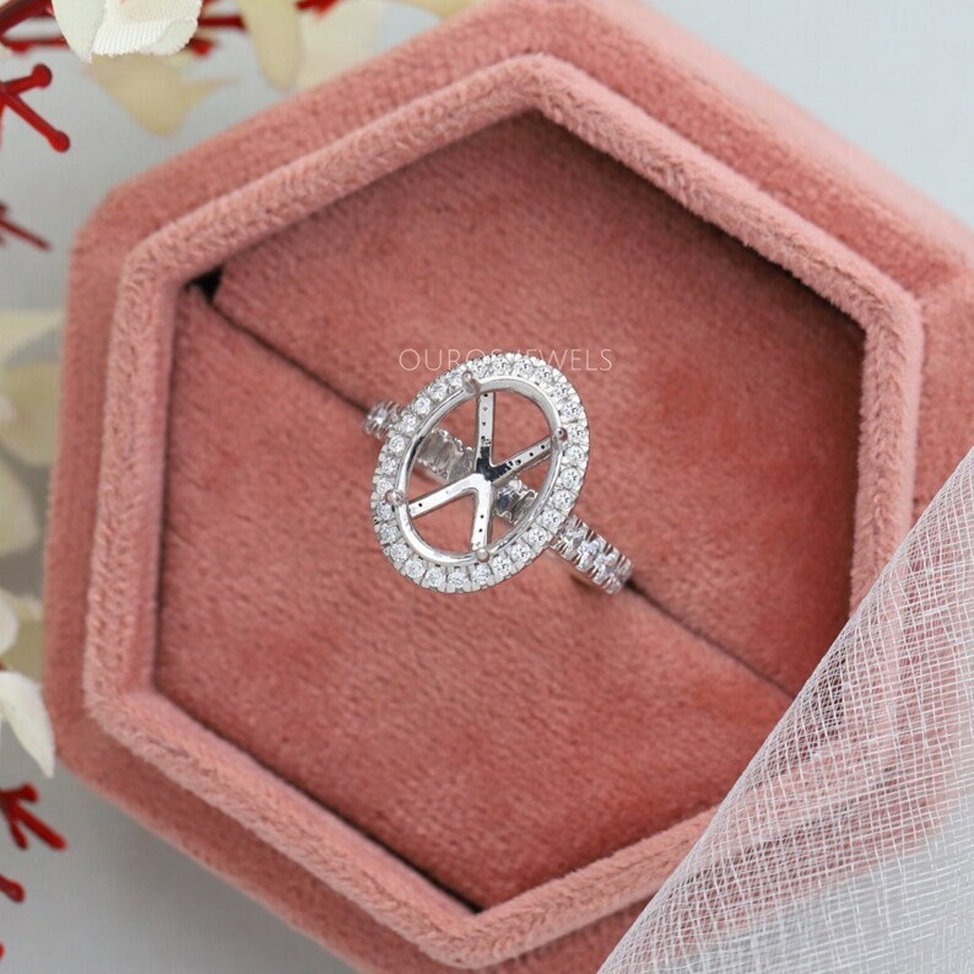 Installment 2 Oval Shape Semi Mount Ecofriendly Diamond Women's Ring