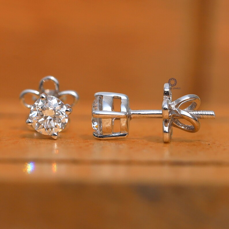 Lab created diamond earrings screw back Clearance